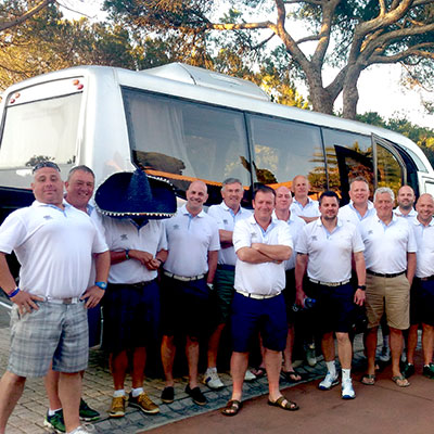 Golfers arriving at an Algarve golf course